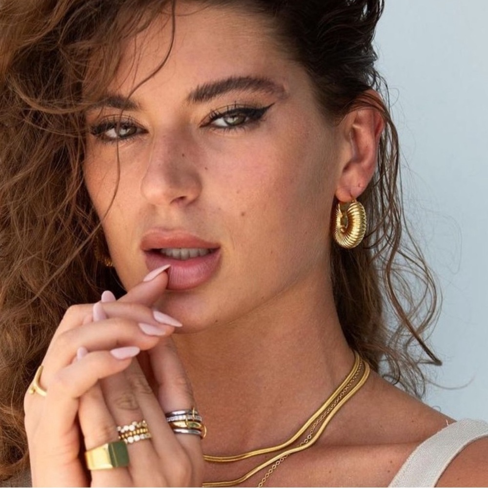 Robyn Tube Gold Donut Hoop Earrings